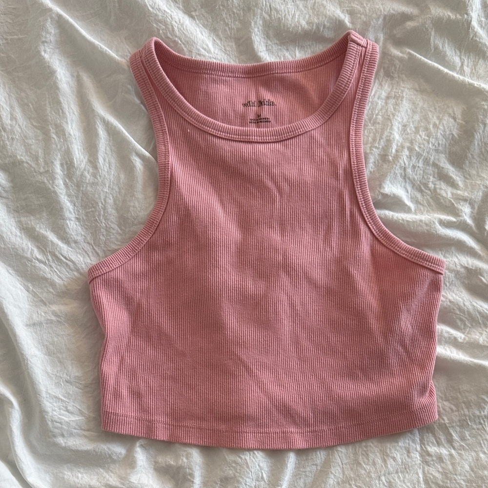 Wild Fable Pink Ribbed Crop Top
